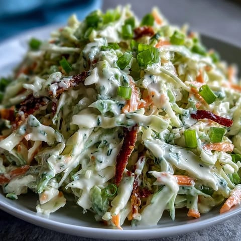 Crisp, creamy Best Cabbage Coleslaw loaded with fresh shredded vegetables and tangy dressing.