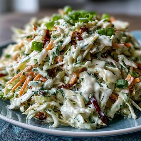 Close-up of vibrant Best Cabbage Coleslaw, perfect for summer picnics and BBQs.