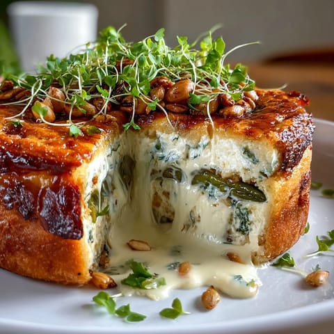 Golden Spring Asparagus Tart with Puff Pastry, fresh asparagus spears arranged over creamy cheese and herbs, baked until flaky and golden.