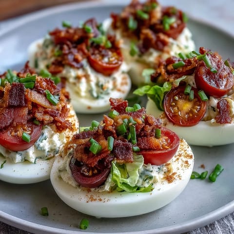 BLT Deviled Eggs Bacon Tomato