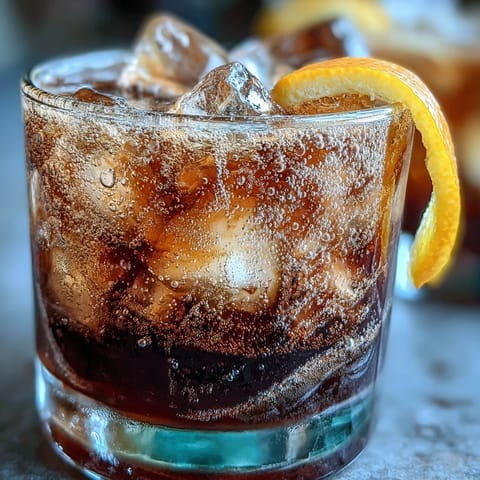 Cold Brew Coffee Tonic with fragrant orange zest, a sparkling summer sipper.
