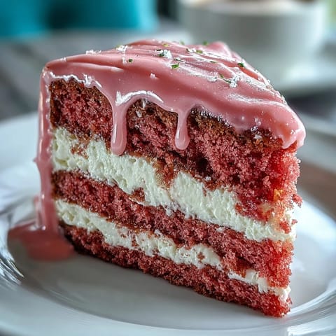 Taste the elegant Bridal Shower Rosé Velvet Cake, perfect for celebrations.