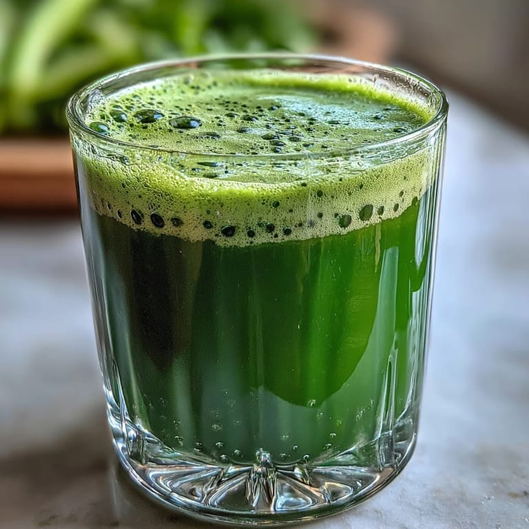 Refreshing Cabbage and Kale Detox Juice, a healthy green drink, ready to sip.