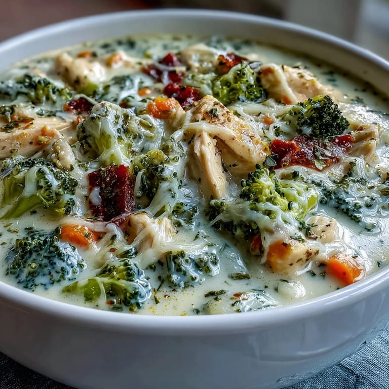 Creamy Best Chicken Broccoli Cheddar Soup ladled into a rustic bowl, garnished with extra sharp cheddar cheese.