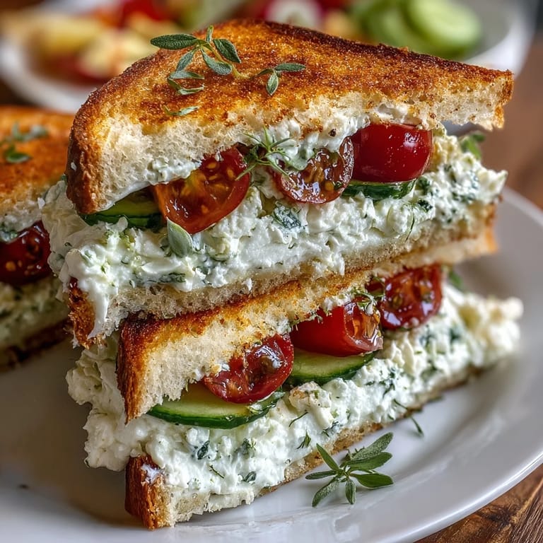 Bright and buttery lemon spread on soft bread, topped with cucumber and radishes, these Mothers Day tea party sandwiches are a delightful appetizer.